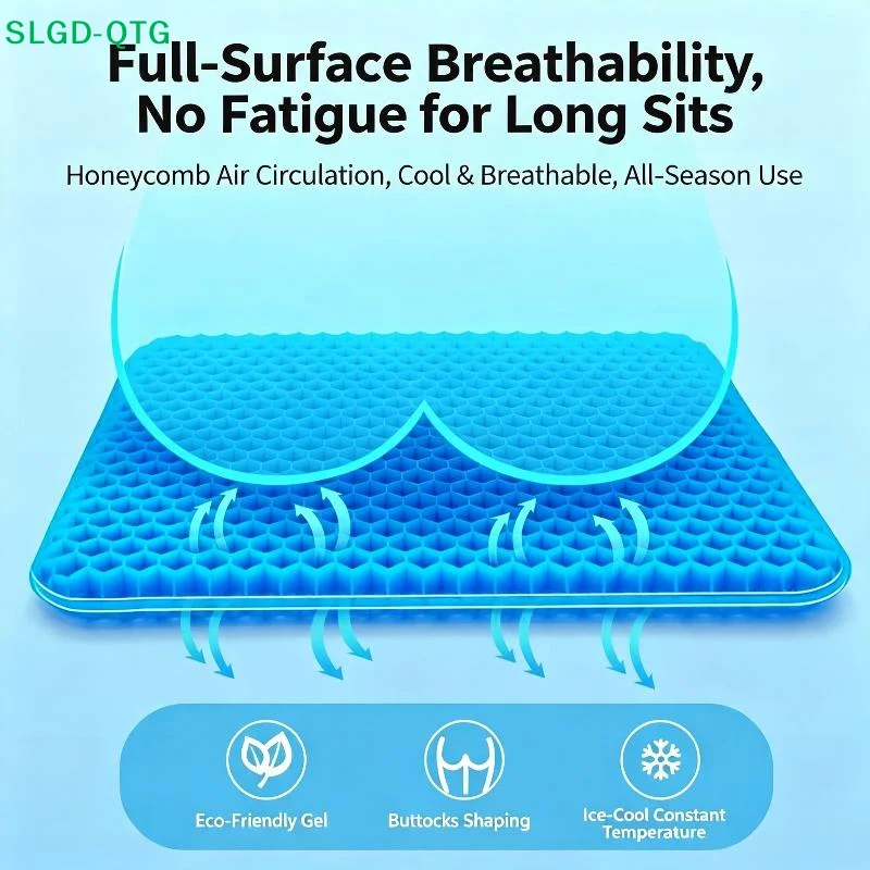 NEW Honeycomb Gel Seat Cushion Perfect Cooling Breathable Ergonomic Support For Car Office Home Use