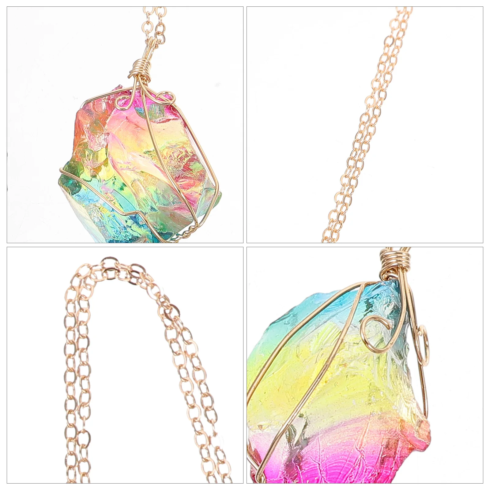 

5Pcs Natural Crystal Stone Hanging Pendant Delicate Stone Ornament Car Interior Home Decor Hanging Decoration Prosperity