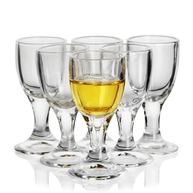 작은 잔 유리 Baijiu 와인 컵, 중국 스타일 음료 용기, 주정용 일본 술, 한국 소주 총알 샷 컵, 6 개, 12 개, 10ml