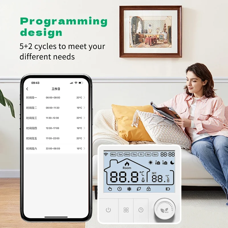 

Умный дом Tuya Wi-Fi термостат котел терморегулятор на батарейках для газового котла Smart Life работает с Alexa Google Home