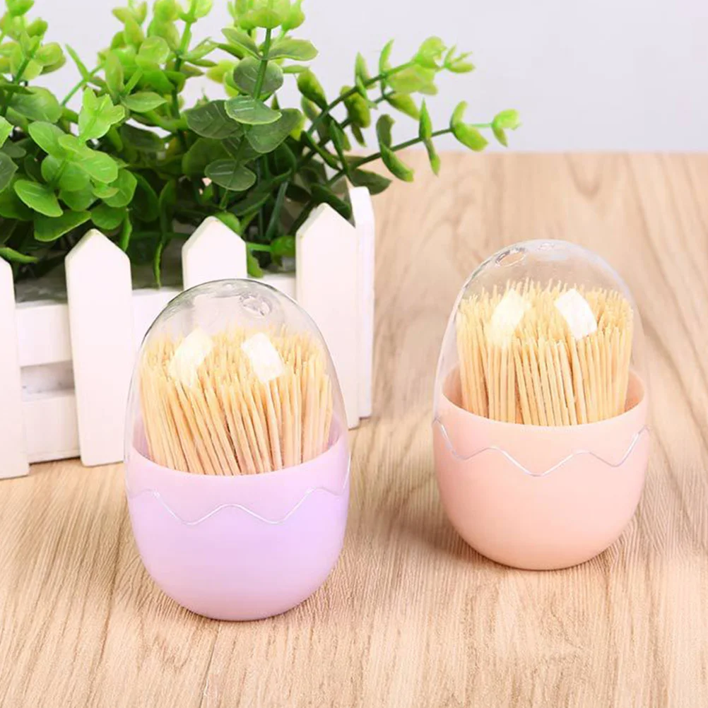 

5pcs Egg Shape Toothpick Box Lovely Chic Toothpick Holder Case Dispenser Table Decoration for Home Restaurant without Toothpick
