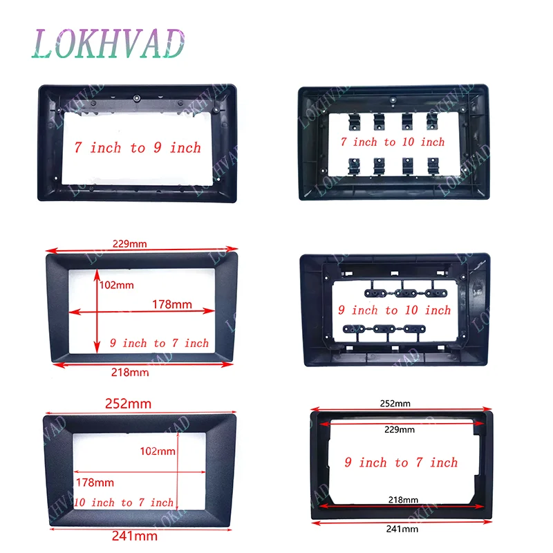 9 inch to 10 inch 9 inch 10 inch to 7 inch switch frame 1 din 2 din car radio frame suitable for all car car radio finish frame