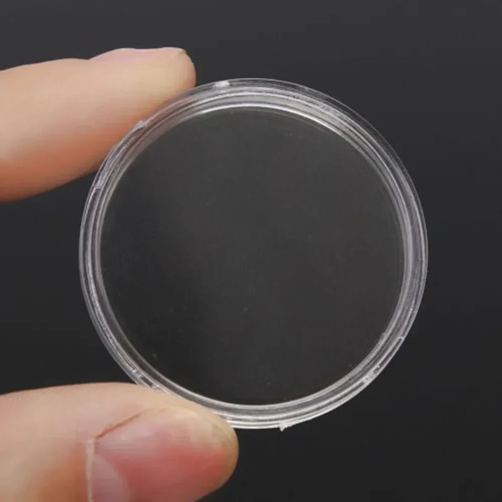 100pcs 25mmTransparent Round Coin Capsule Container Storage Box Holder Portable Case Coin Collection Holder Home Supplies