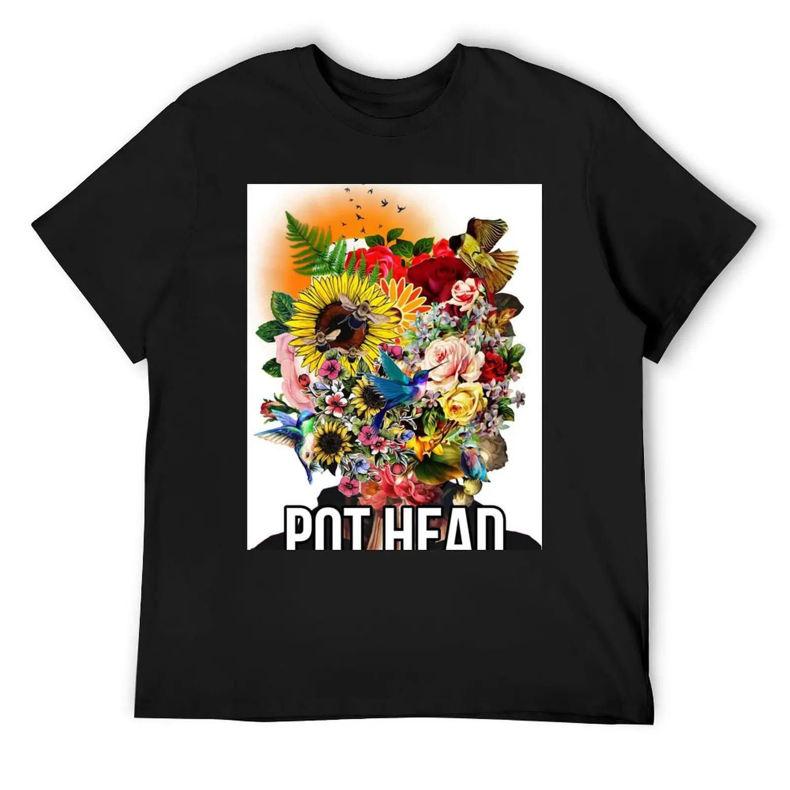 

Flower Pot Head T-Shirt oversizeds summer clothes anime clothes cotton graphic tees t shirts for men pack