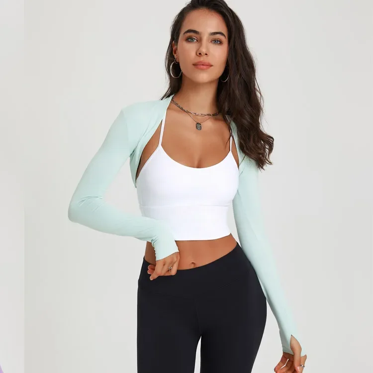 

Long Sleeve Shirts Sports Jacket Women Fitness Gym Shirt Fitness Crop Top Activewear Running Slim Workout Clothes