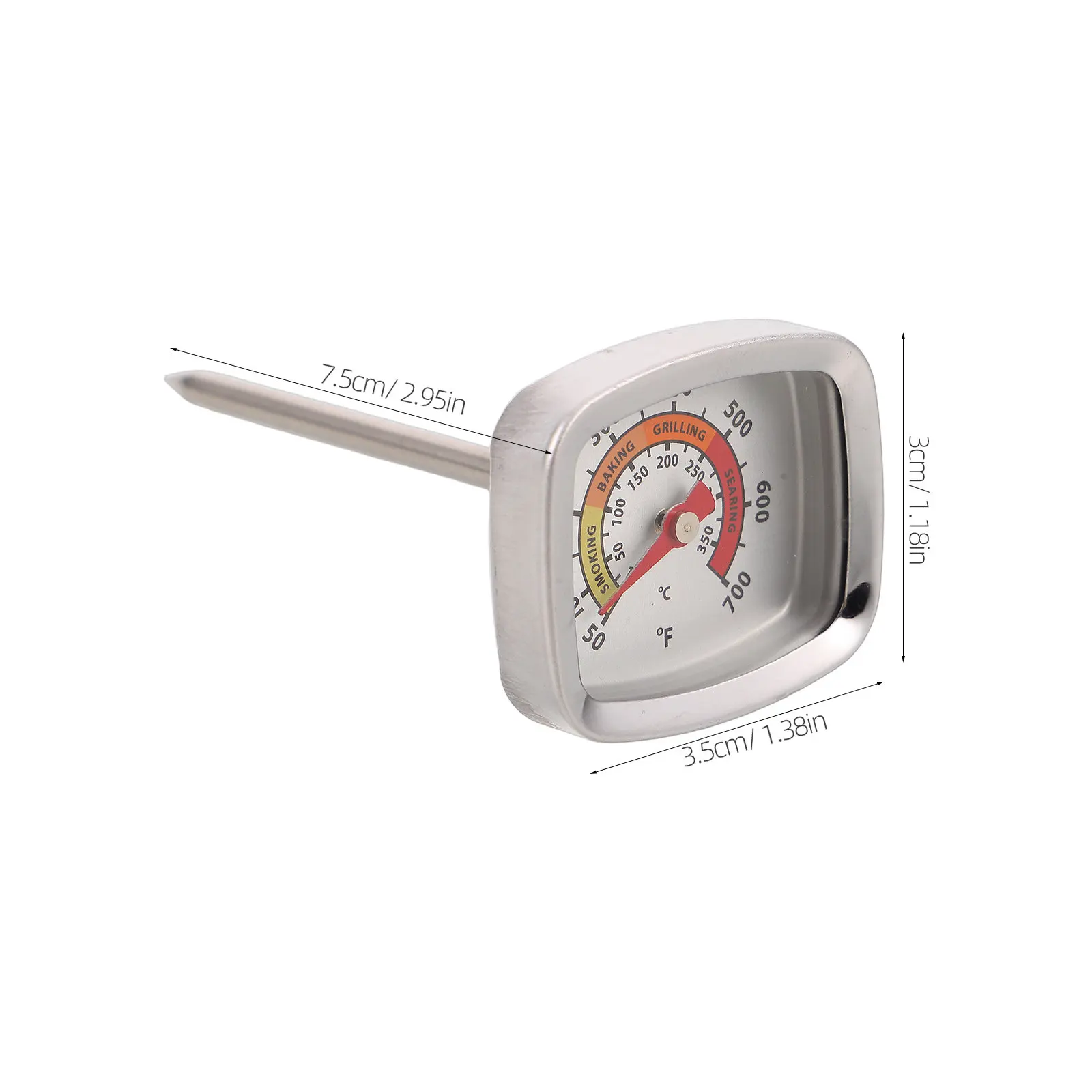 Stainless Steel Bbq Grill Temperature Gauge For Charcoal Grills M8 Thread Oven Thermometer Easy To Read Dial For Kitchen Pizza