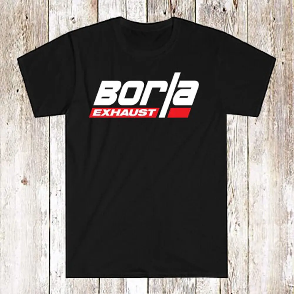 Borla Exhaust เสื้อยืดสีดำสำหรับผู้ชาย, เสื้อยืด S-5xl คอกลมแขนสั้นผ้าคอตตอนสำหรับฤดูร้อน