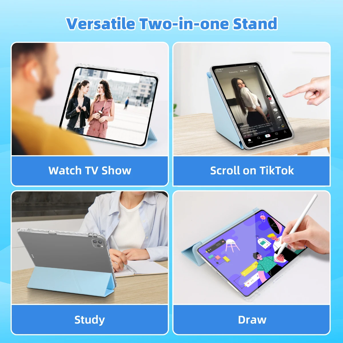 ل 2025 جديد iPad Pro M5 11/13 "iPad A16 11th الجيل HD أكريليك Funda لباد Air M3 M2 Air 11 13 بوصة حافظة كمبيوتر لوحي ذكي