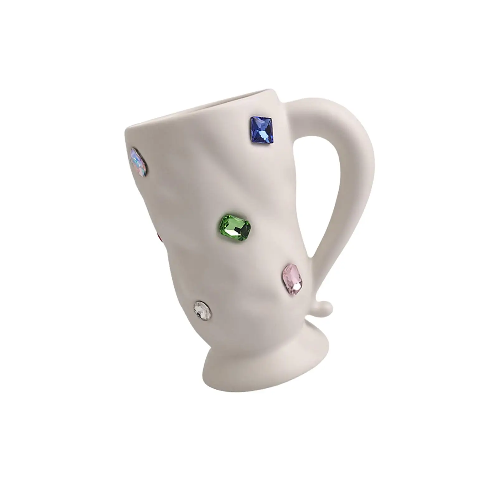

Кружка для завтрака и молока, керамическая кофейная кружка с драгоценными камнями и ручкой, фарфоровая кружка, кружки для цветов, чая, капучино, домашние подарки для женщин
