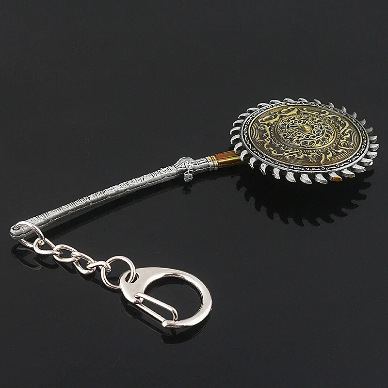 Game Bloodborne KeyChain High Quality DLC Whirligig Saw Weapon Model Metal Keyring Men llaveros Jewelry Gift