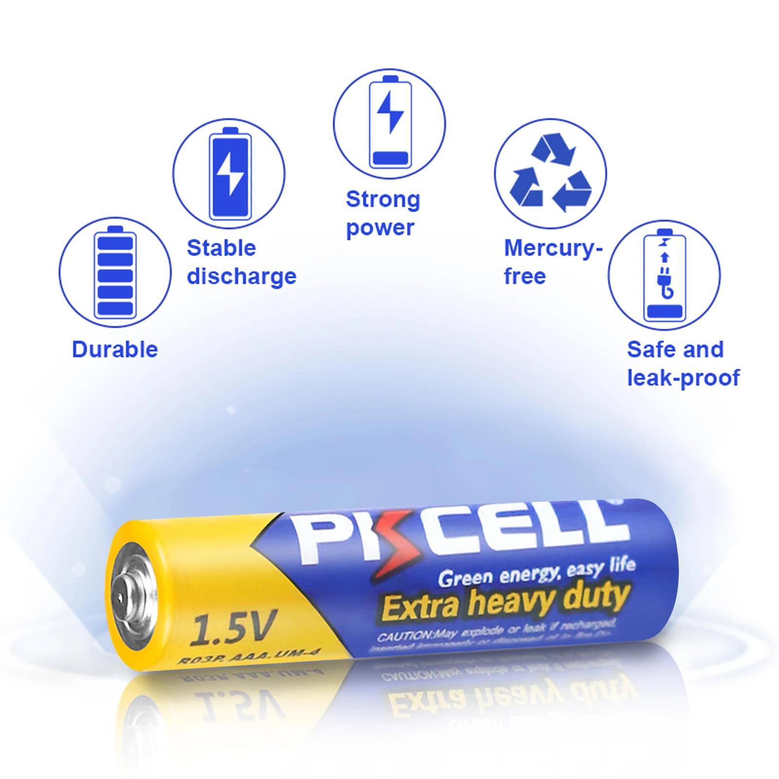 PKCELL 50 Counts Extra Heavy Duty Zinc Carbon Battery R03P UM4 MN2400 LR03 SUM4 HP16 AM4 4003 E92 824 AAA Batteries