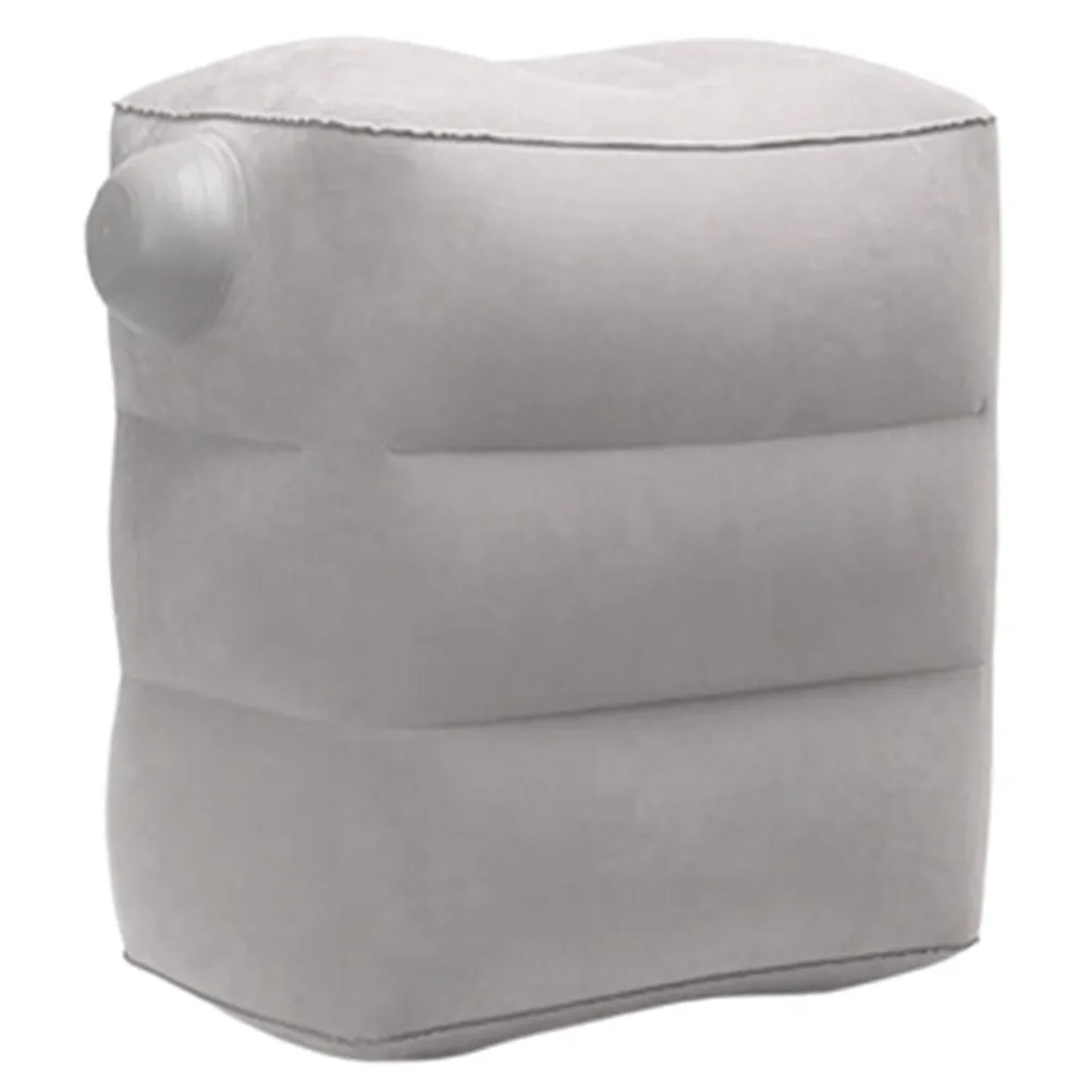 Inflatable Foot Rest Pillow for Air Travel Leg Elevation Support Comfortable Skin-Friendly PVC Travel Footrest Adjustable Height