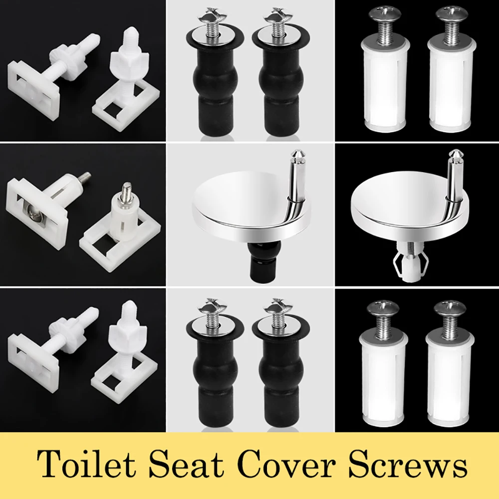 2pc Toilet Cover Fixing Screw Hinge Accessories Top Fixing Blind Hole Fitting Kits Replacement Repair Toilet Seat Screws Nut Set