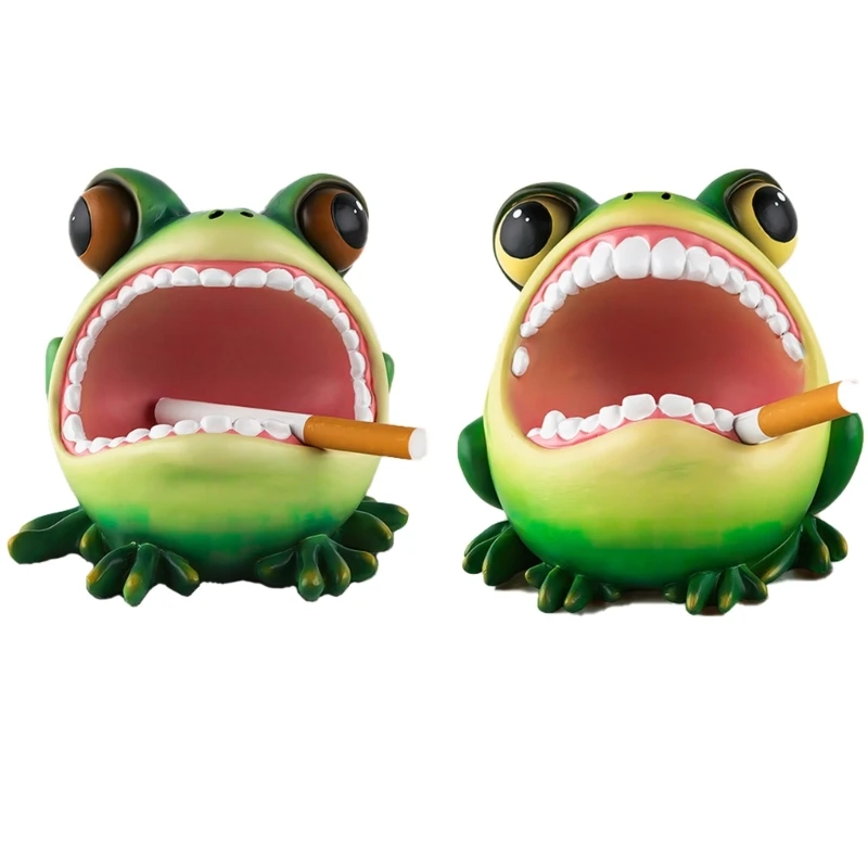 Cute Frog Shaped Ashtray Durablity Easily to Clean Prevents Ashes from Flying Perfect Gift for Art Enthusiasts & Smoker