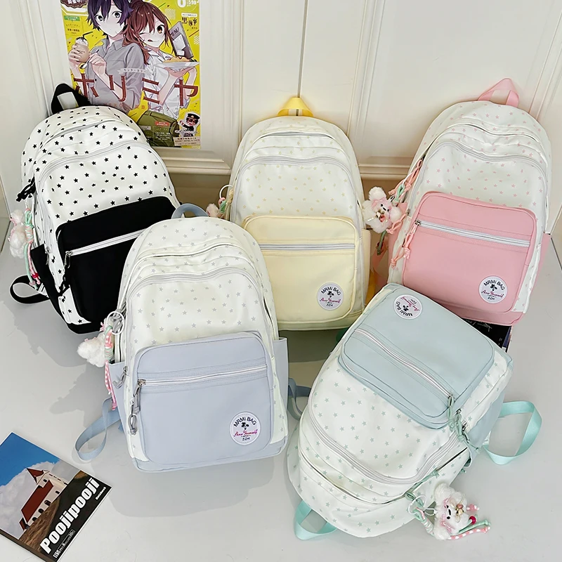 حقيبة ظهر للطلاب بتصميم لطيف بسعة كبيرة من النايلون حقيبة ظهر نسائية كاجوال للفتيات حقيبة ظهر للسفر حقيبة حمل على الظهر #2