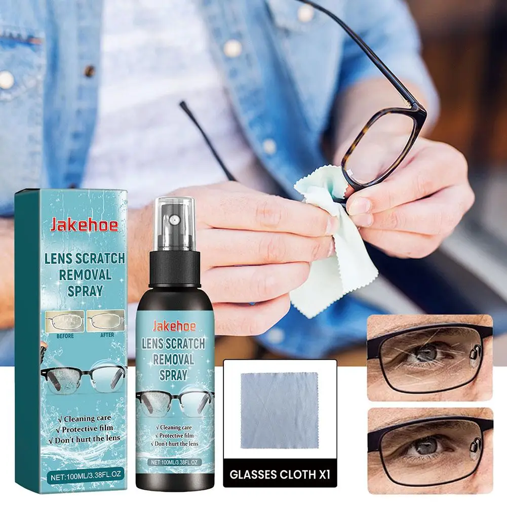 100ml Glasses Cleaner Eyeglass Scratch Removing Spray Cleaning Bottle Tool Spray Sunglasses Supplies Eyewear Accessories W4J3