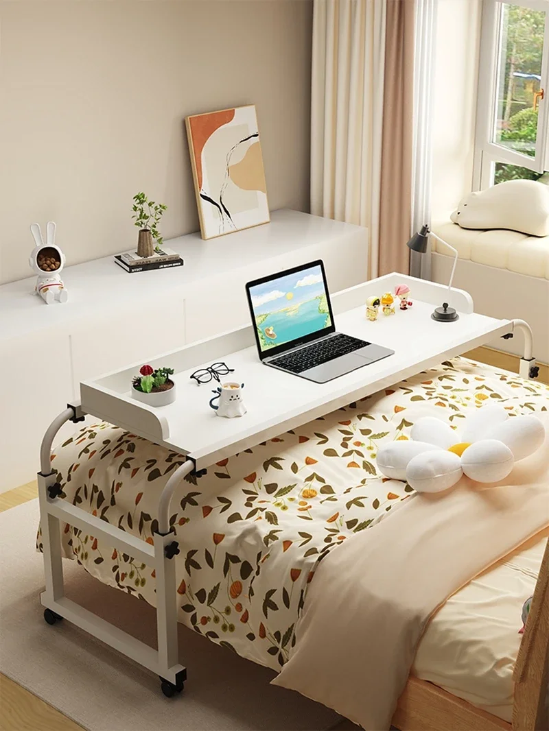 Cross-bed table for home  computer desk bedroom bedside use bed table movable desk lazy people lift bed end table learning home computer bedside desk small table movable folding table lazy writing side table