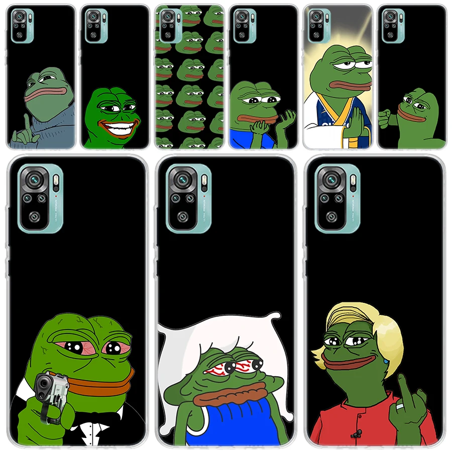 Cute Frogs Party Sad Pepe Soft Phone Case for Xiaomi Redmi 12 12C 9 9A 9C 9T 10 10A 10C 8 8A 7 7A 6 6A K20 Pro K40 Cover CoquePh