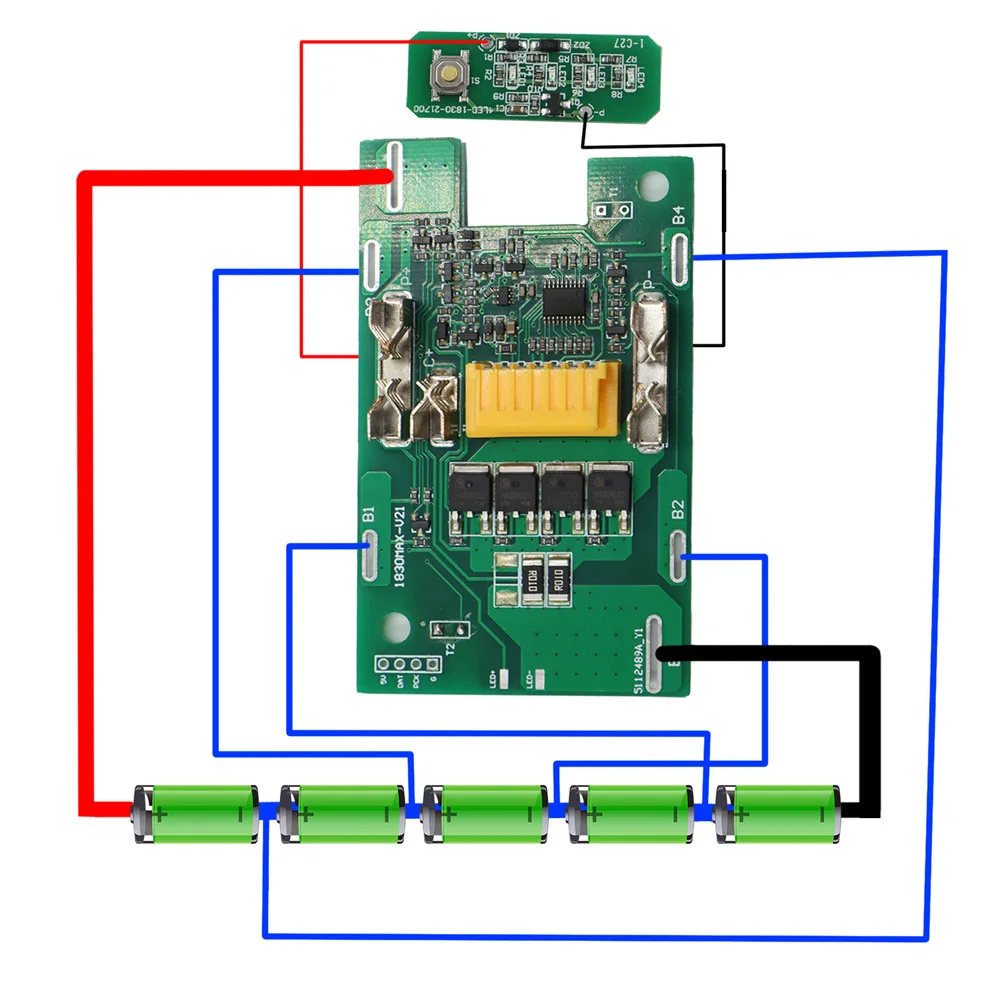 For Makita 18V Battery Box BL1830 10X21700 Lithium ion Battery Case PCB Charging Protection Circuit Board Case BL1845 8.0/10.0Ah