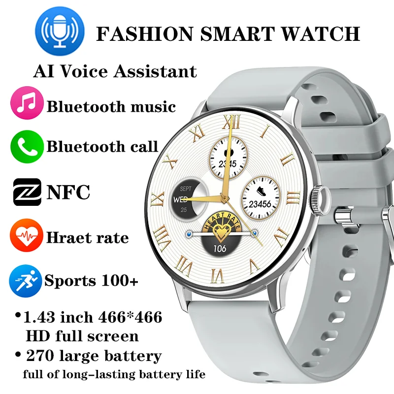 

Xiaomi Youpin Smart Watch Man NFC Voice Assistan Women Watch Bluetooth Call Heart Rate Monitor Waterproof Sports Fitness Tracker