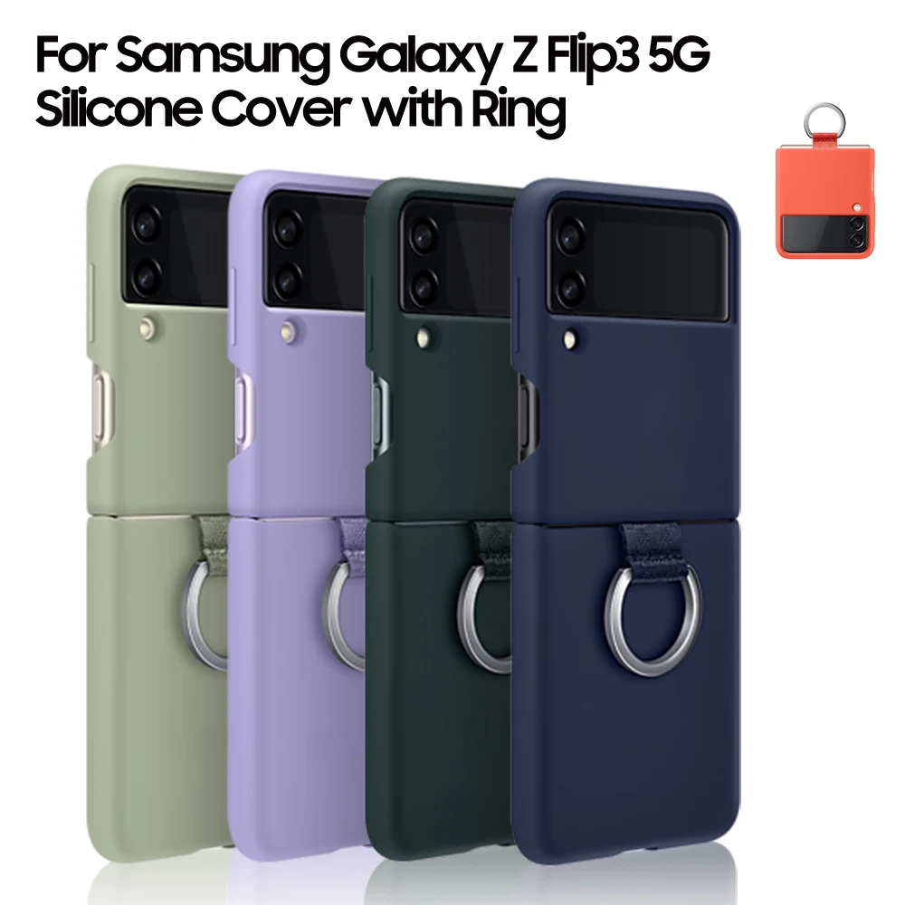 

Защитный силиконовый чехол для Samsung Galaxy Z Flip 3 Flip3 с кольцом мобильный телефон
