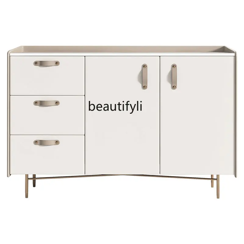 

yj Italian Minimalist Light Luxury Stone Plate Sideboard Cabinet Modern Simple Hallway Hall Cabinet Locker Bed Front Cabinet