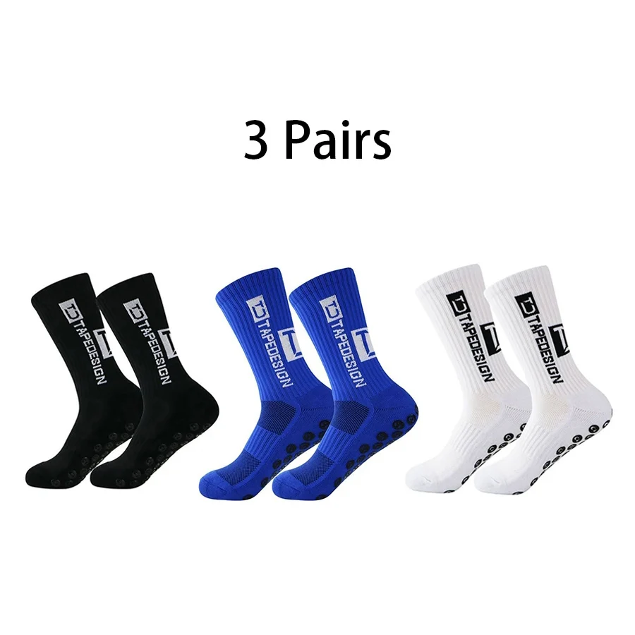 3 Pairs High Quality Football Socks Men Women Non-slip Breathable Sports Socks Thickened Towel Bottom Training Yoga Soccer Socks