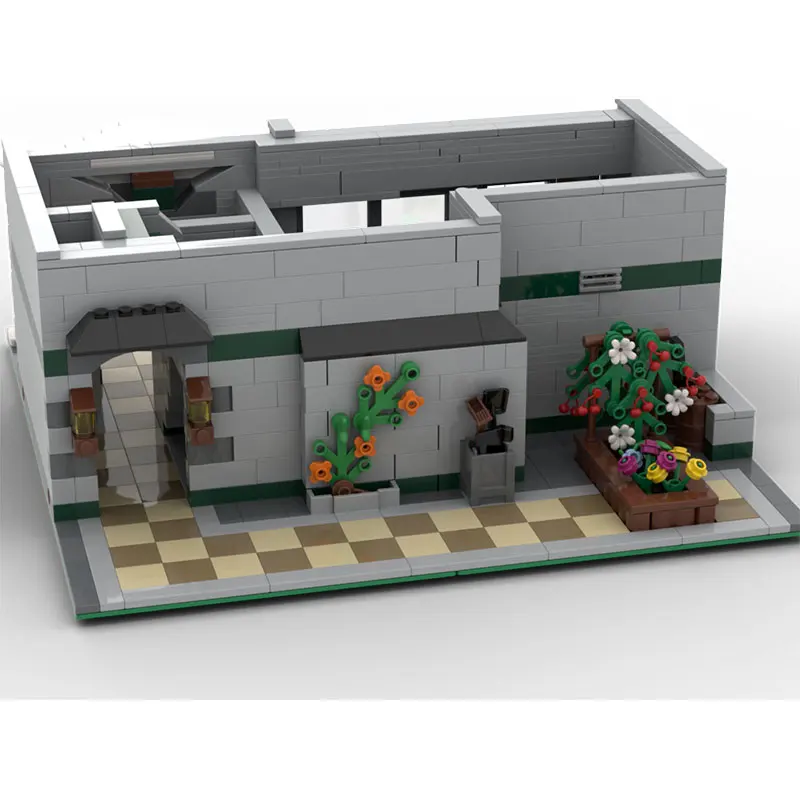 MOC Building Block Street View Modular Makeover - Green Grocer Model High Difficulty Brick Toys Creative Birthday Gifts 3303PCS