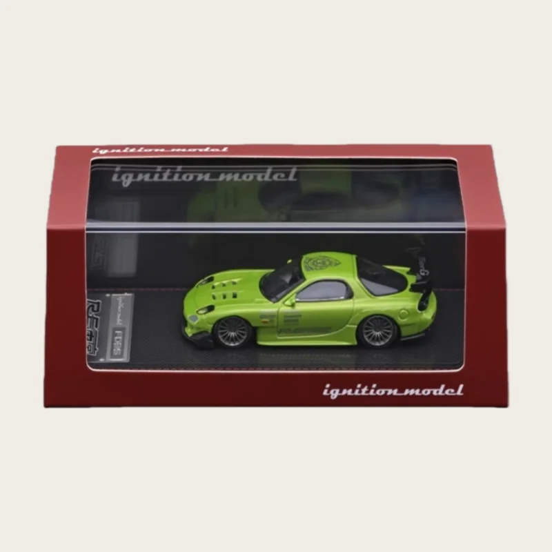 IG Diecast 1/64 Scale Mazda Alloy Model Cars Mazda RX7 FD3S RE Amemiya Green Play Vehicles Toys for Boys Gift Original Box