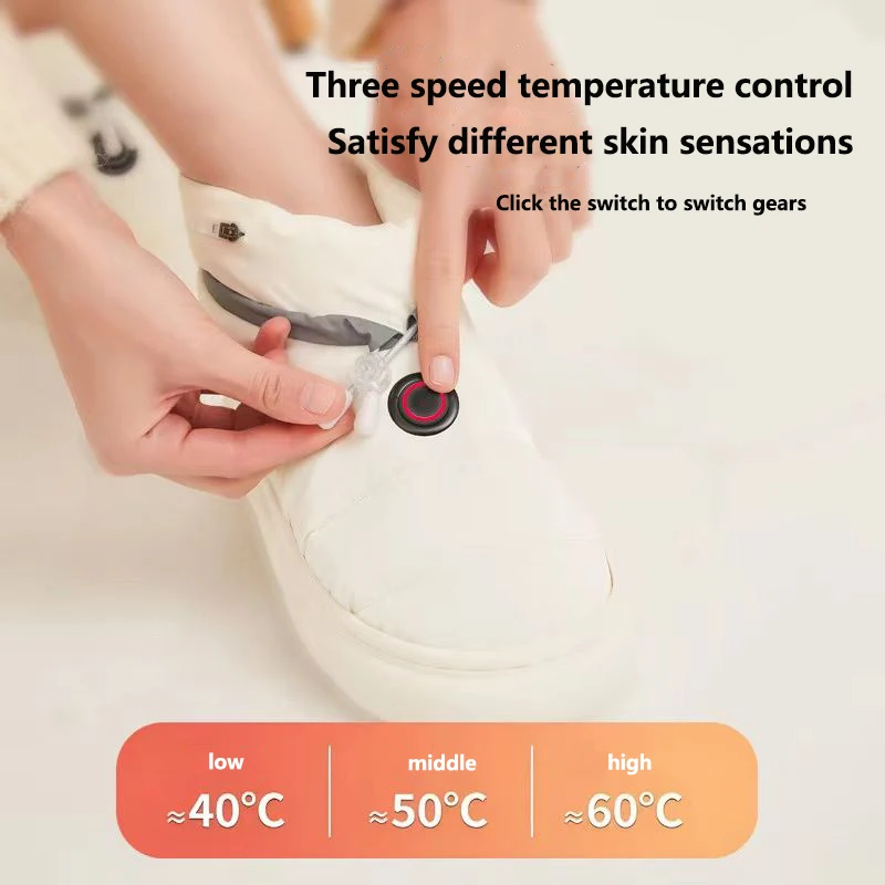 Heated Slippers Men women Non-SlipHeating Thermal shoes with 5000mAhRechargeable Battery keep Feet warmfor Wwomen office Home