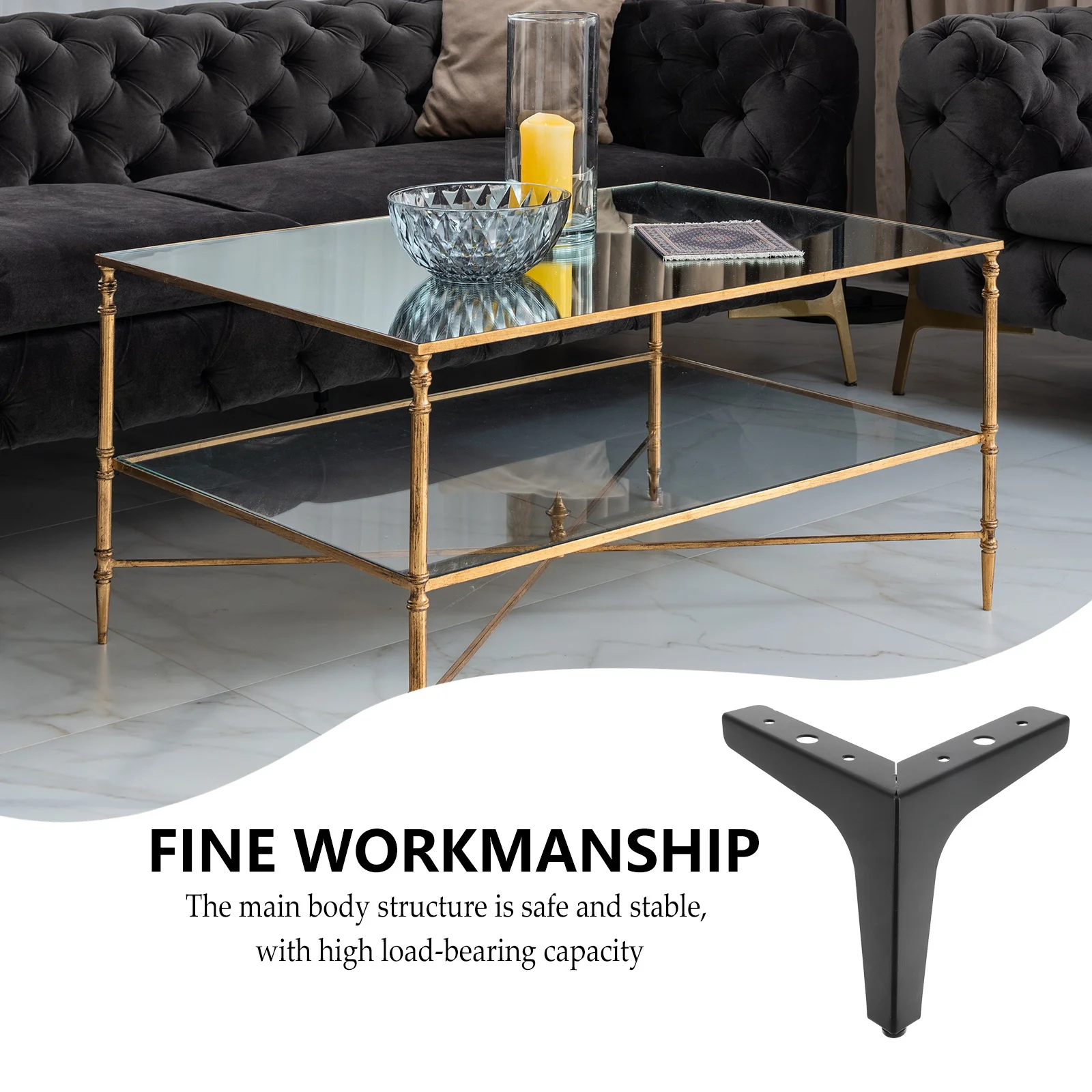 

Metal Tripod Legs Iron Furniture Feet Heavy Duty Support For Sofa Cabinet Coffee Table Household Furniture