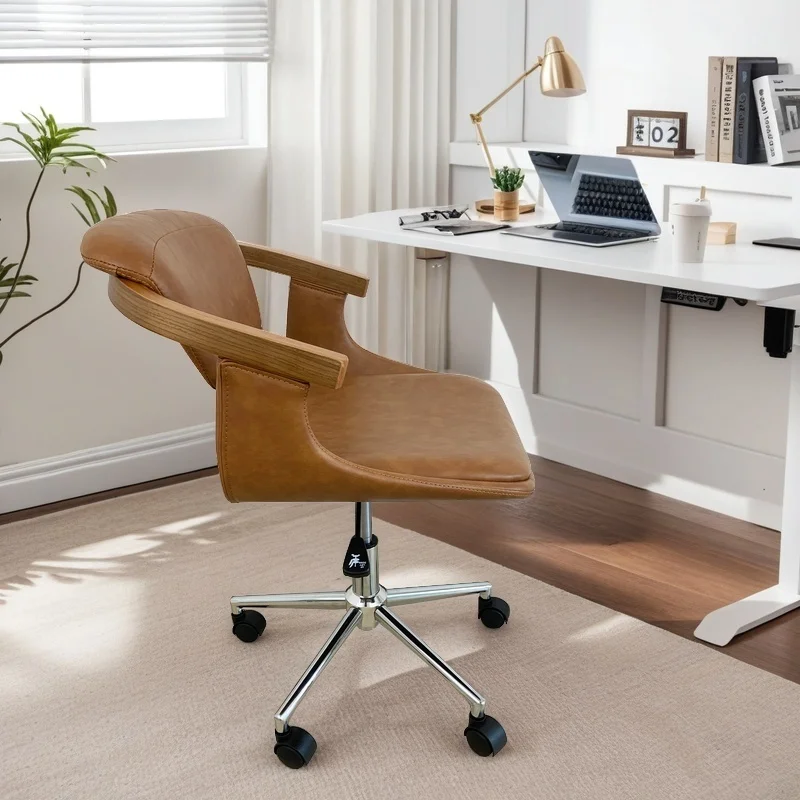 

Ergonomic Home Office Chair Mid-Century Modern Study Desk Seat Swivel Base Armchair All-Day Comfort for Computer Chair