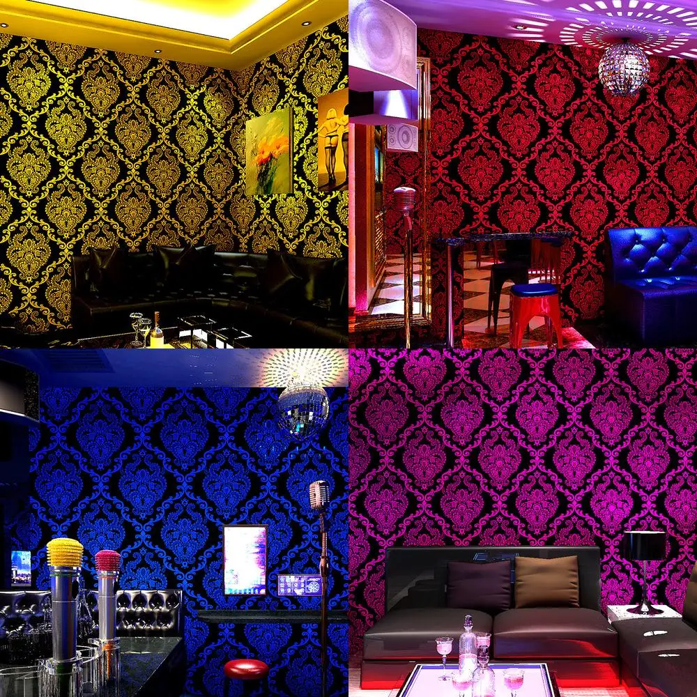 

3D стерео европейские дамасские золотые фольги желтые светоотражающие обои для КТВ спальни гостиной ТВ фон