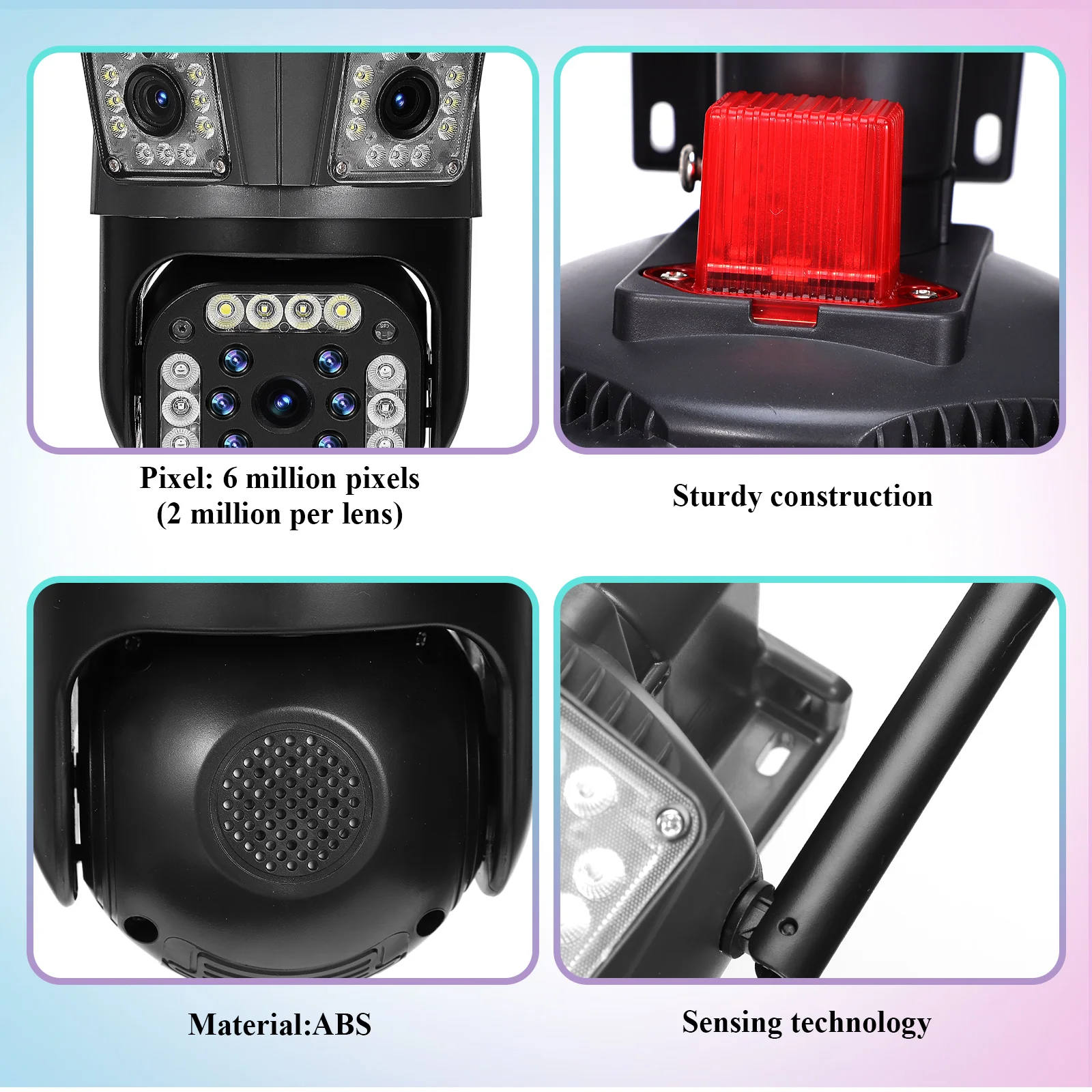 

Three Screen Security Camera Motion Three Lens Remote Monitoring Home Surveillance Outdoor Indoor Hunting Camera