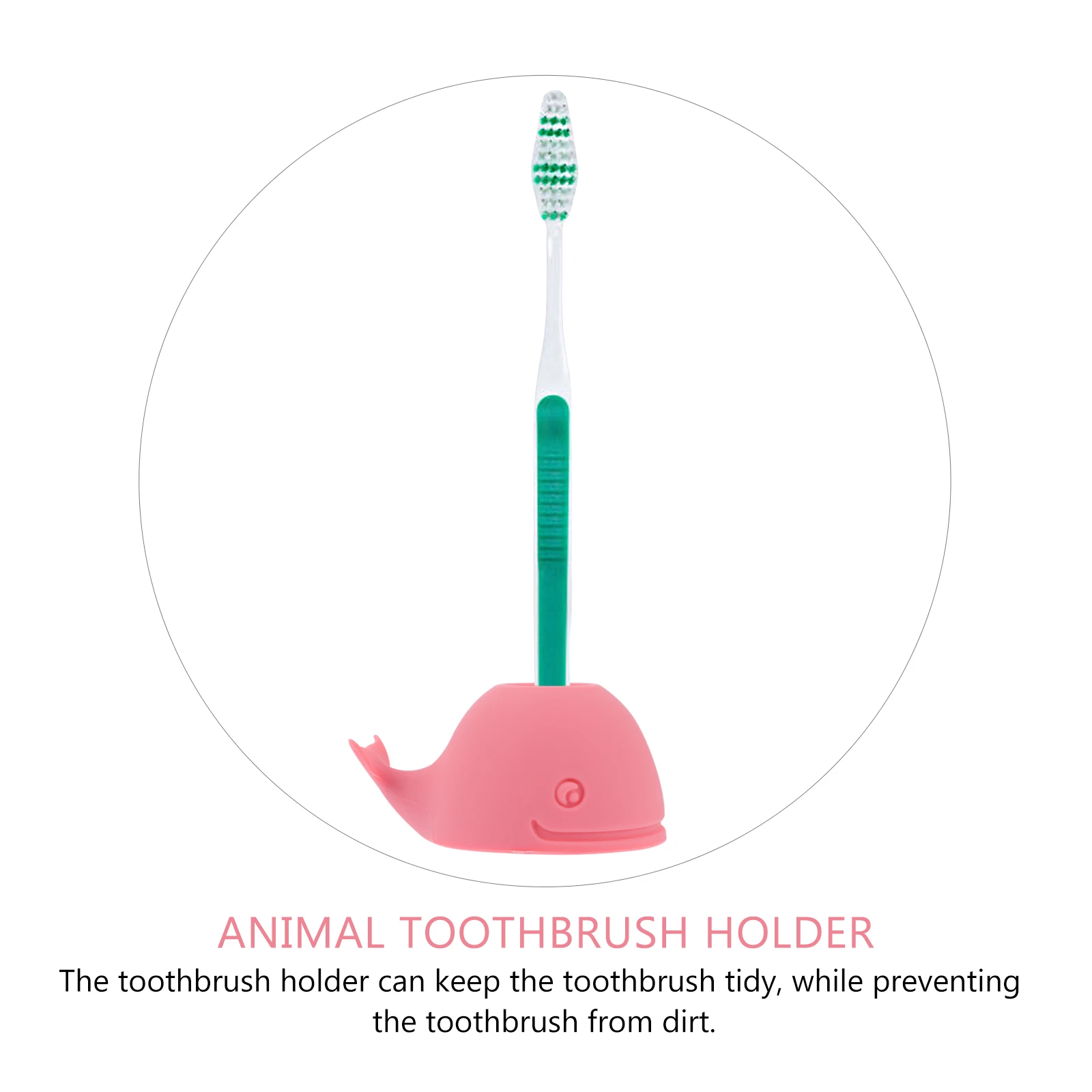 

2pcs Toothbrush Holder Whale Silicone Animal Kids Bathroom Drying Stand Storage Mat Non-Slip Base For Home Decor