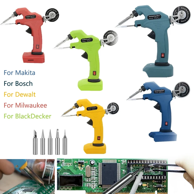 

electric soldering iron automatic tin feeding soldering gun soldering iron tip for Makita/Bosch/Milwaukee/Dewalt/18V Battery