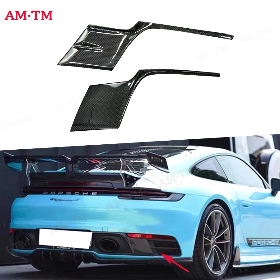 

Carbon Fiber Rear Bumper Exhaust Boot Guard Plate Splitter Frame Cover For Porsche Carrera 911 992 2019+ Car Accessories Body ki