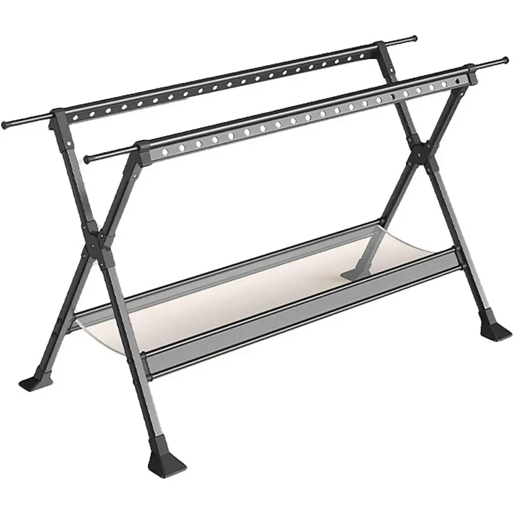 

Портативная сверхмощная складная полка для белья из нержавеющей стали — для использования в помещении и на открытом воздухе, противоскользящие ножки, складная для удобного хранения