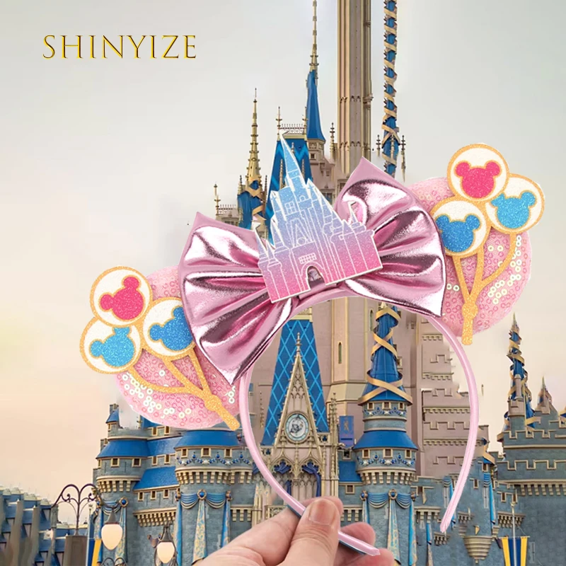 

Newest Mickey Mouse Ears Headband Disney Castle Kid Adult Festival Party Trip Decoration Kids 2025 DIY Hair Accessories Gift