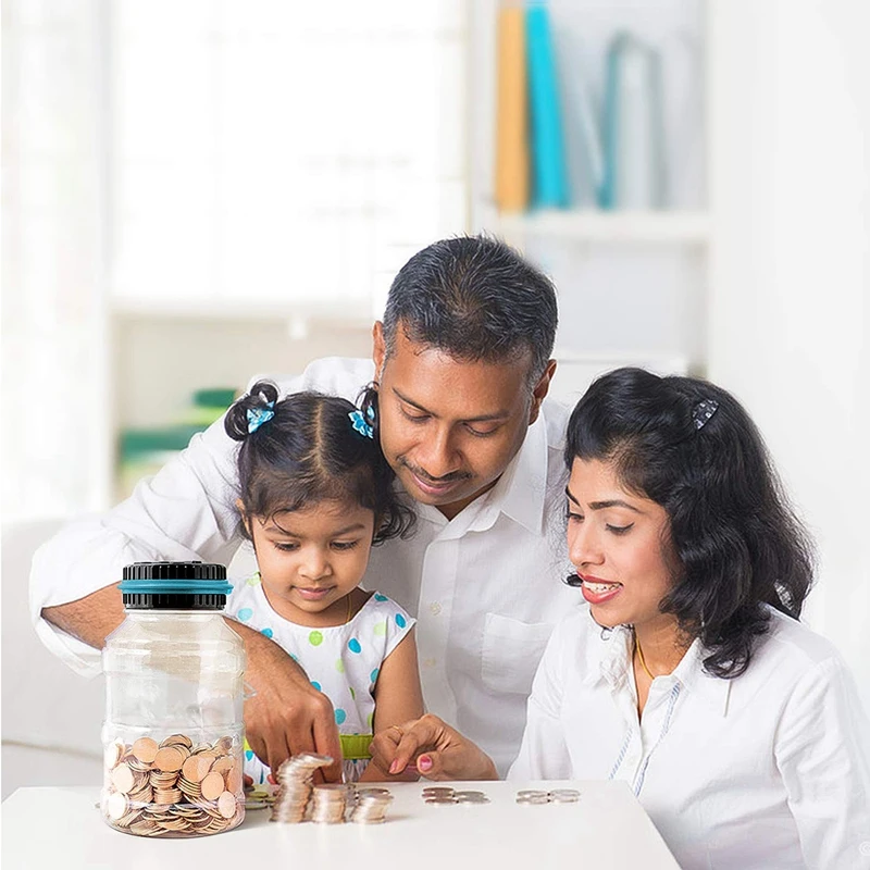 1 PCS Piggy Bank Coin Money Box Coins Storage Box Jar 1.8L Counter Electronic Digital LCD Counting A