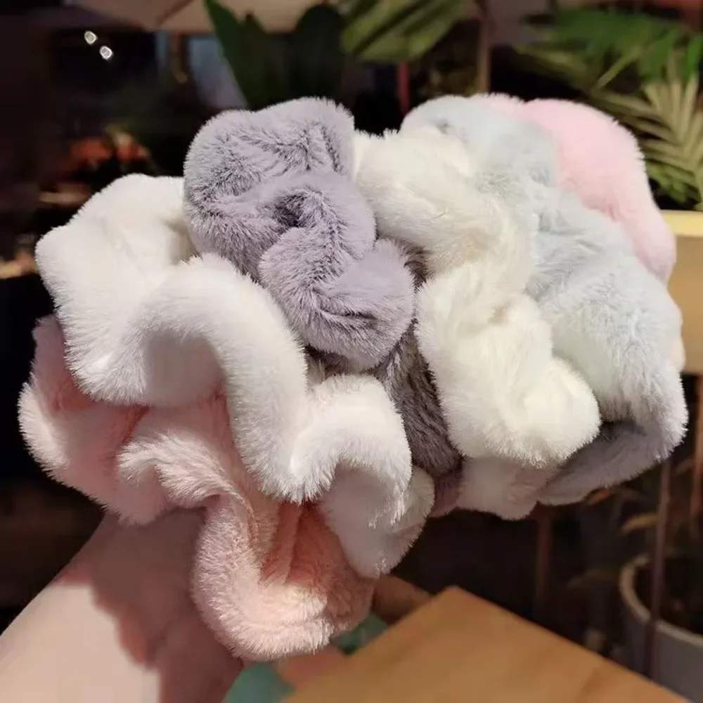 

Fluffy Large Intestine Hair Rope Big Size Scrunchies Women Winter Soft Headwear Girl Ponytail Holder Hair Accessories Headband
