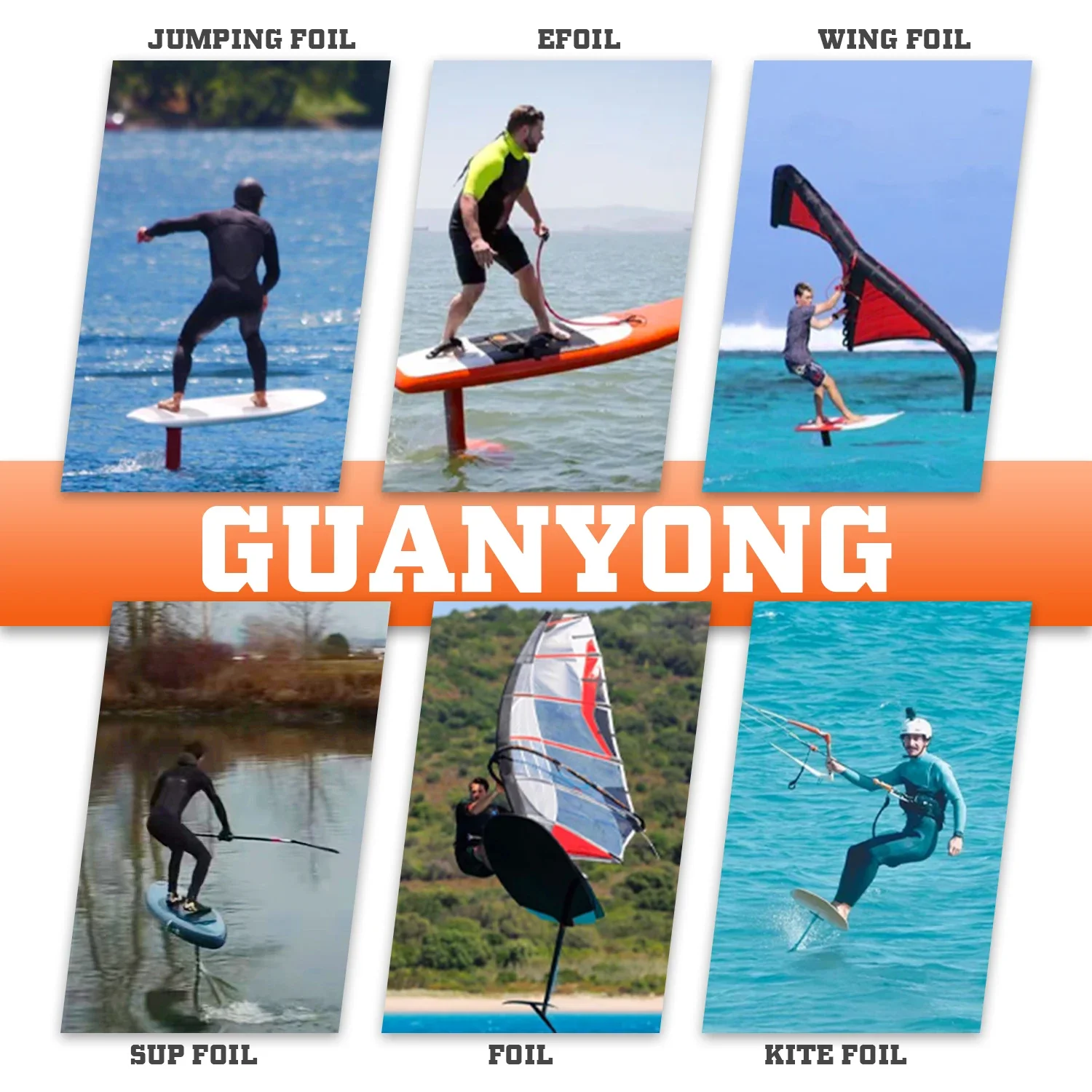 GY910 1218sqcm Aluminum Carbon Water Sport Foil Customizable Logo Kitesurfing Windsurfing Board Surfing Hydrofoil