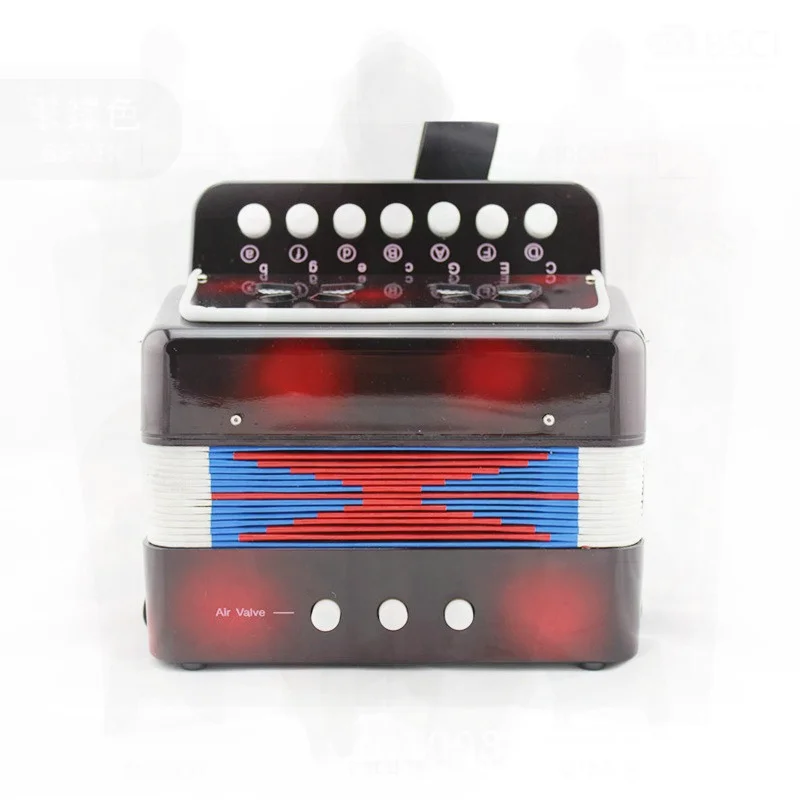 Yue 7-Key 2-Bess kinderen Accordeon Educatief Muziekinstrument Vroeg Leren Piano Speelgoed Hersenen Interactief voor Kinderen