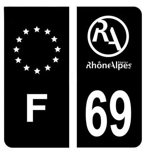 2PCS EU Style Black Letters Number Decal Waterproof UV Resistant Vinyl Sticker For Car Motorcycle License Plate Decoration