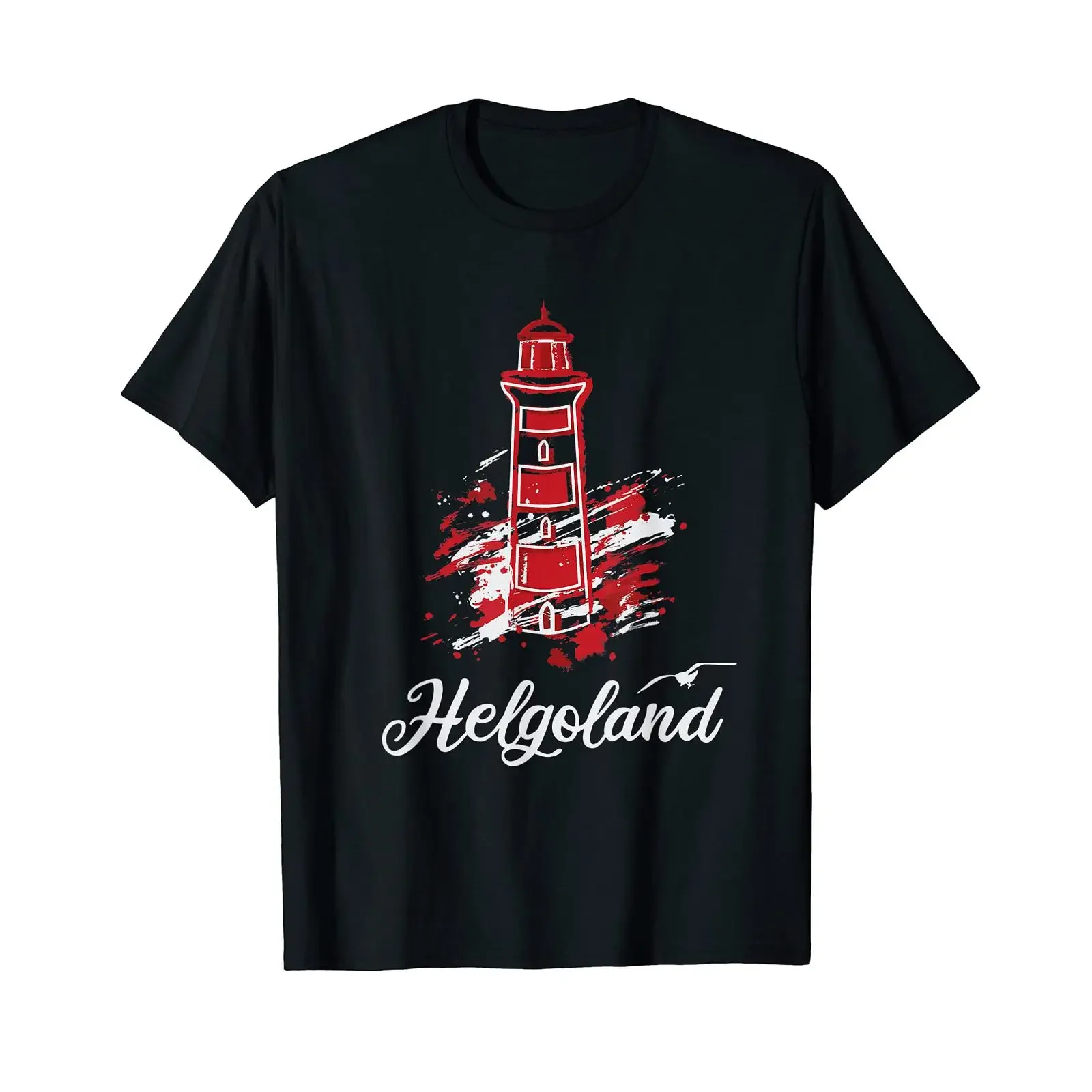 Island Helgoland North Sea Lighthouse T Shirt vintage Washed designer clothes Top For Everyday Wear Unisex Slightly Stretched