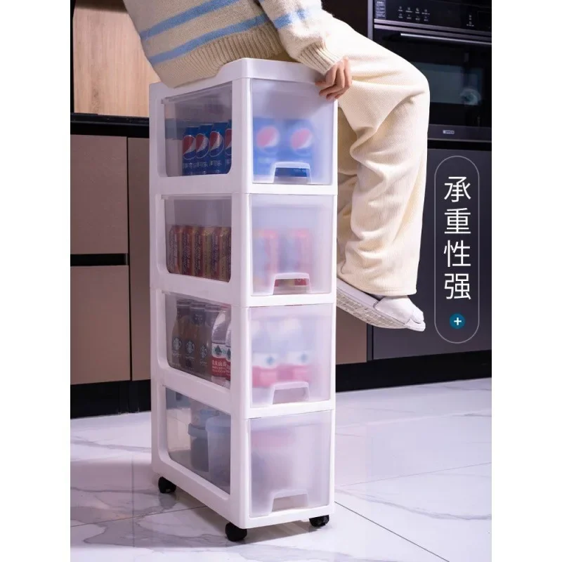 Armario estrecho de costura, cajón de almacenamiento, estilo de baño, costura transparente, estante de cocina