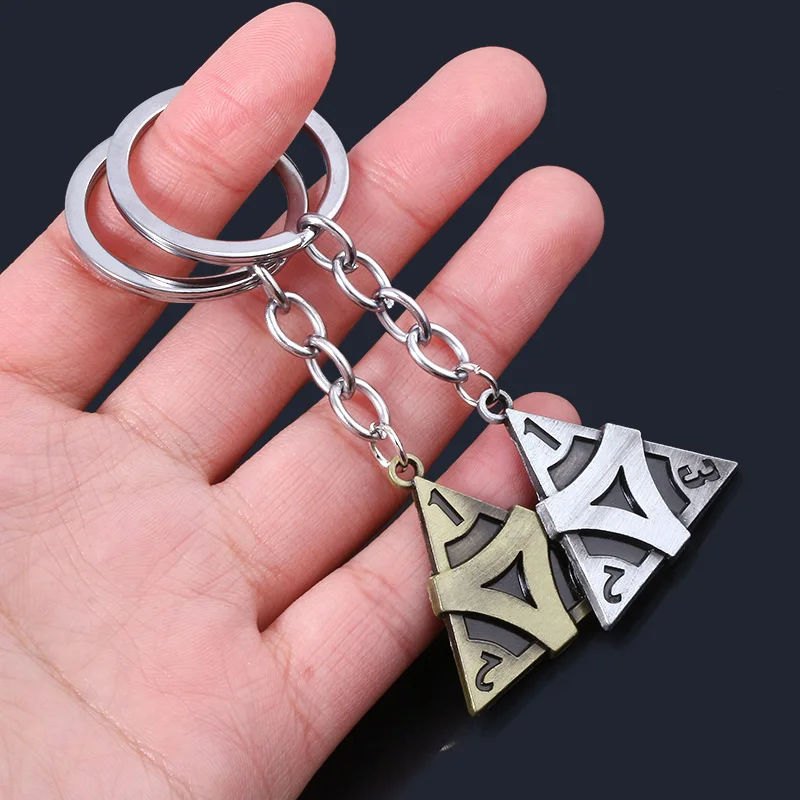 Game Identity V Keychain Ornaments Clue Metal Pendant Triangular cone Keyring For Portable Boards Jewelry Accessories Gift