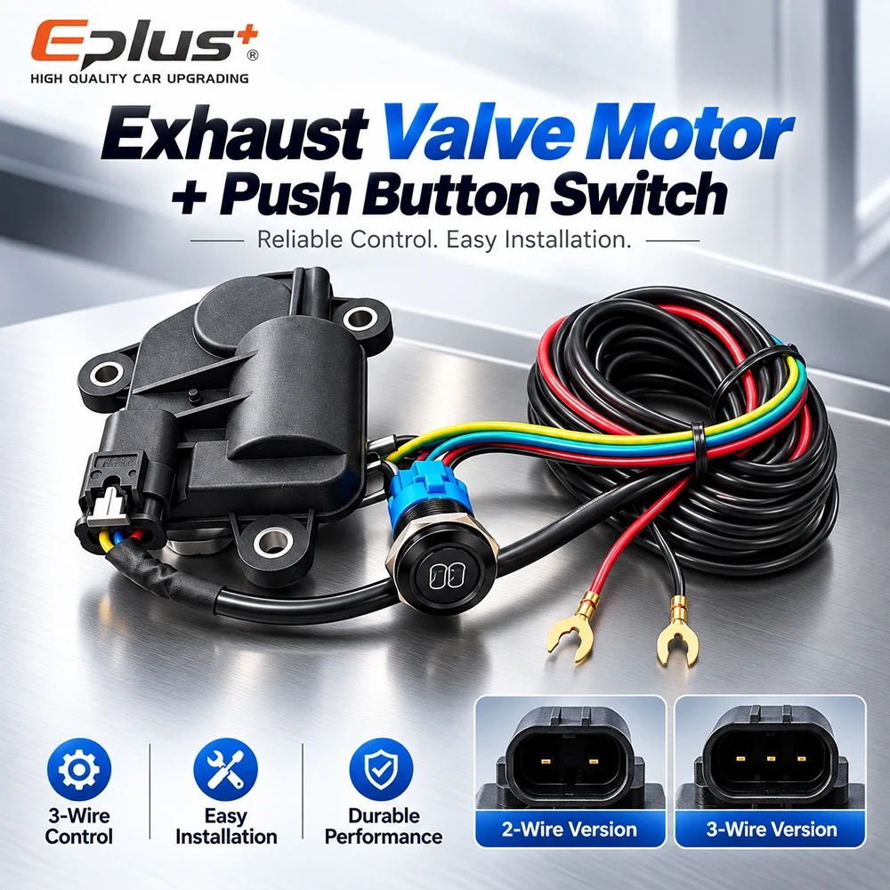 Car Exhaust Valve Motor Actuator 2-Wire & 3-Wire Optional 12V Universal Exhaust Electric Valve Worm Gear Reduction Motor