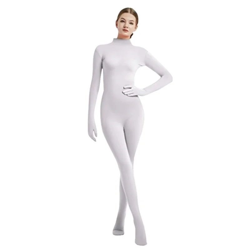 大人と子供のためのタイトフィットステージパフォーマンス無地ジャンプスーツコスチューム