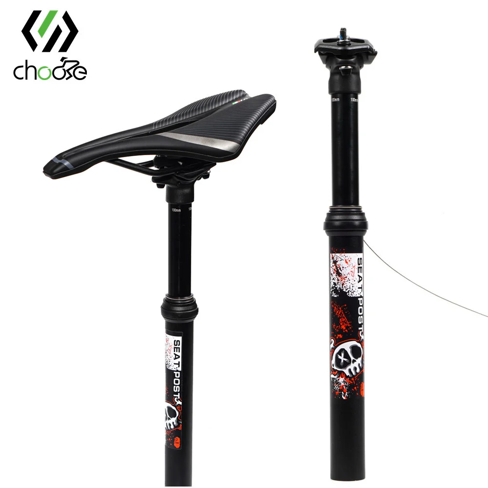 

Chooee Bike Dropper Seatpost Remote Adjustable MTB Seatpost Air Suspension 100mm Travel 27.2 /30.9/31.6mm Seat post